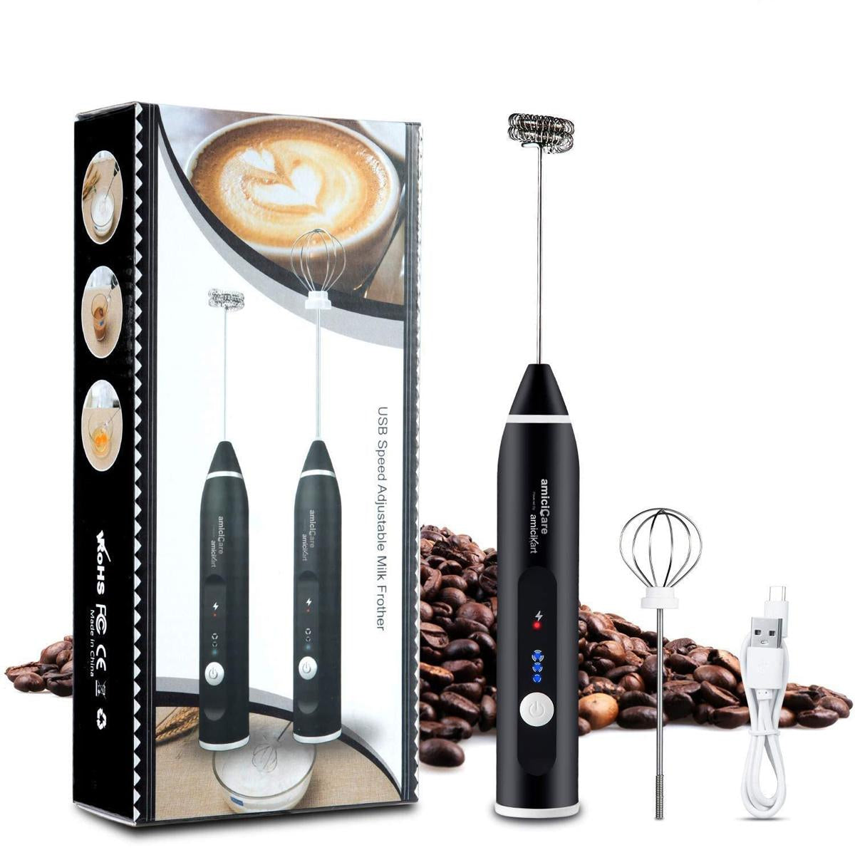 Electric Milk Frother & Whisk – 2 in 1