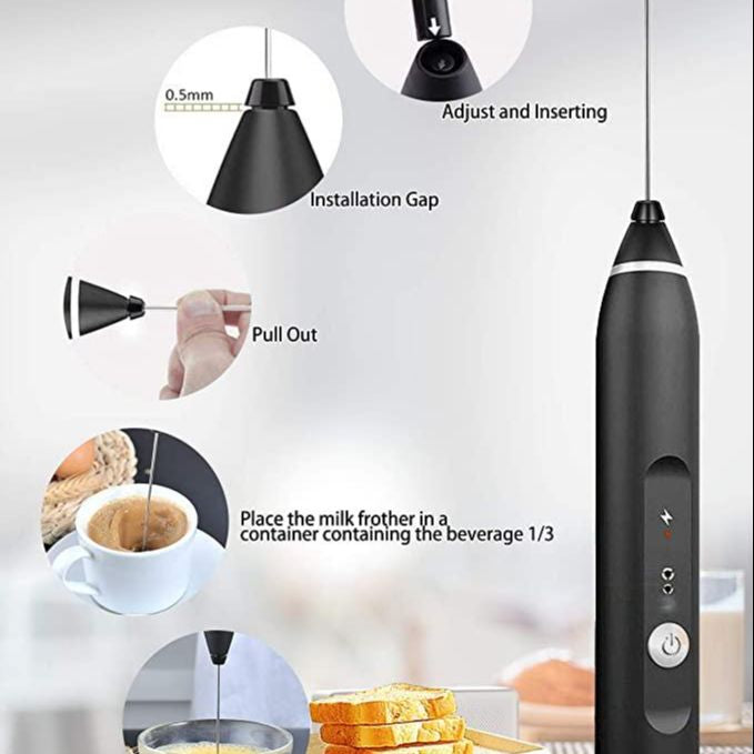 Electric Milk Frother & Whisk – 2 in 1
